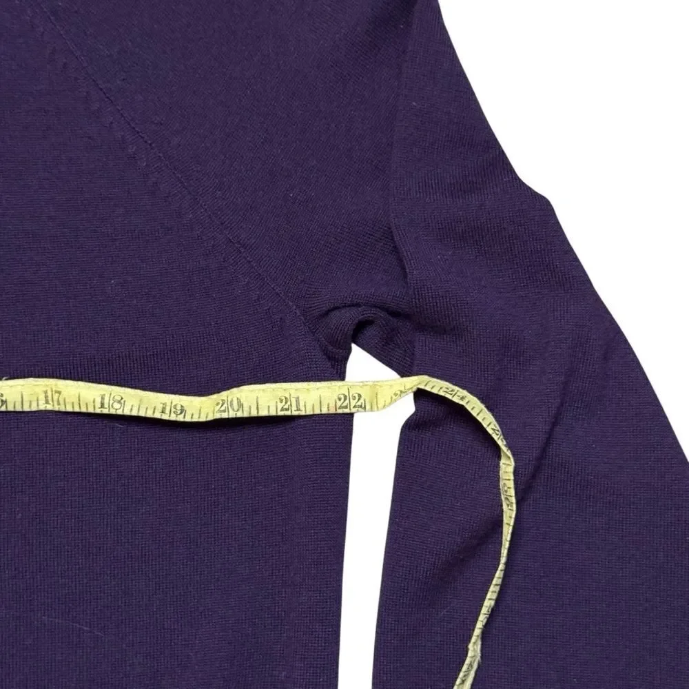 Banana Republic Italian Merino Wool Yarn by Baruffa Purple Sweater Size Large